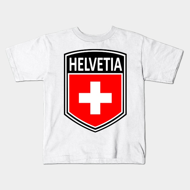 Flag Shield - Helvetia Kids T-Shirt by Taylor'd Designs